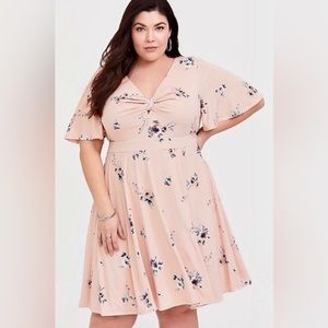Torrid Flutter Sleeve Skater Dress